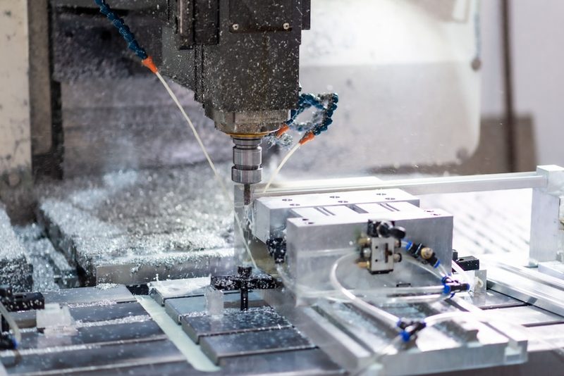 CNC machine milling a part